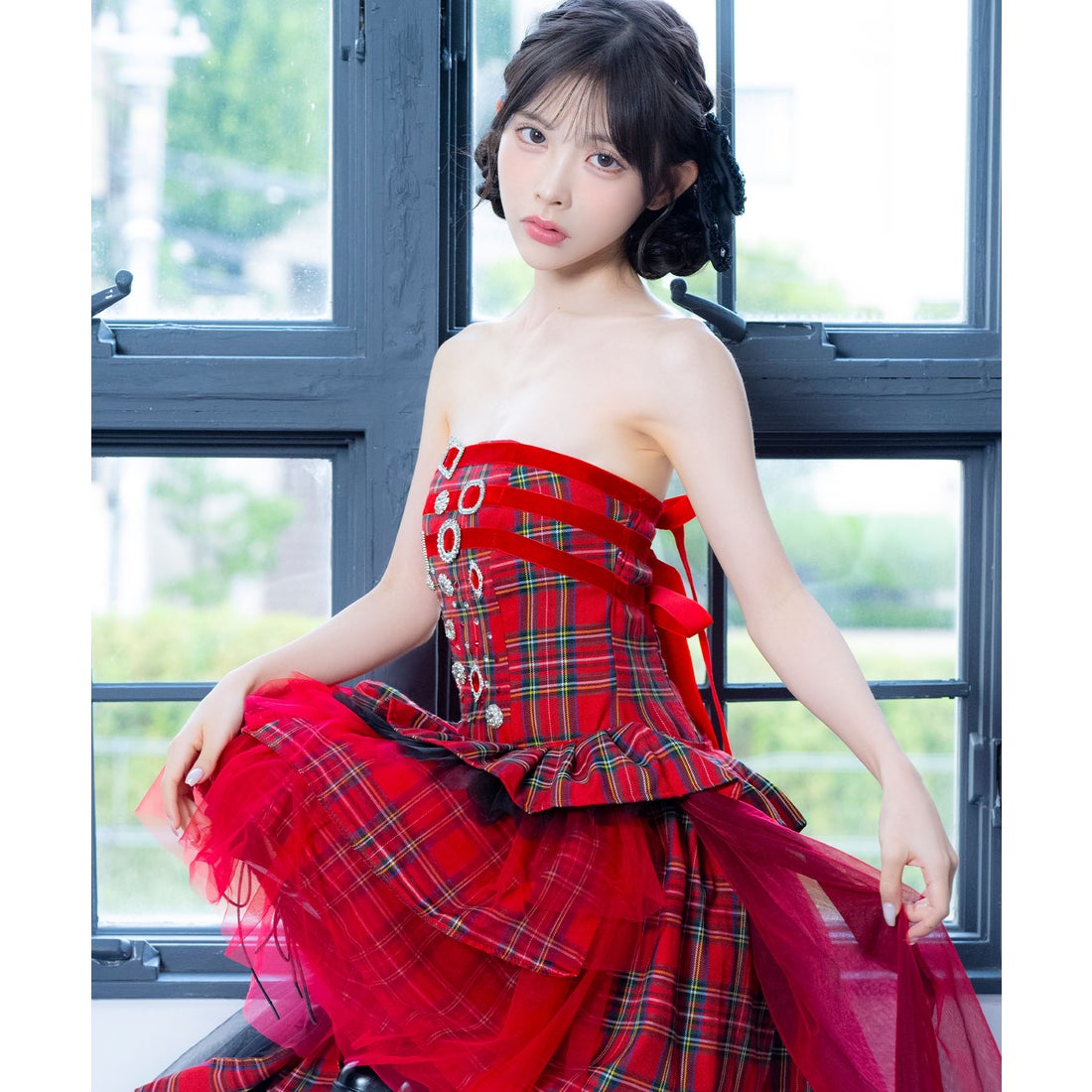 ティカ Tika サンタコス ベアタータンチェックジュエリービジュー