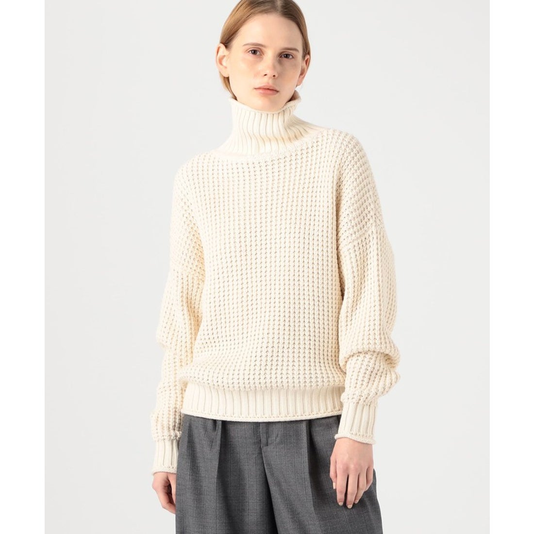 キャバン CABaN CABaN コットンカシミヤワッフル タートルネックプル