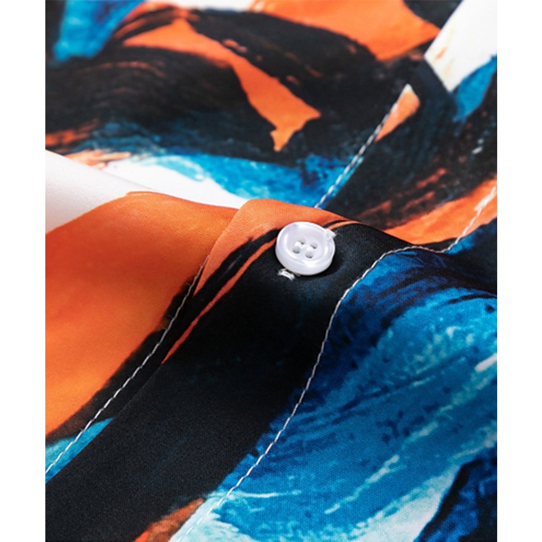 フック HOOK 【HOOK】古着風総柄ビッグアロハシャツ （オレンジ系