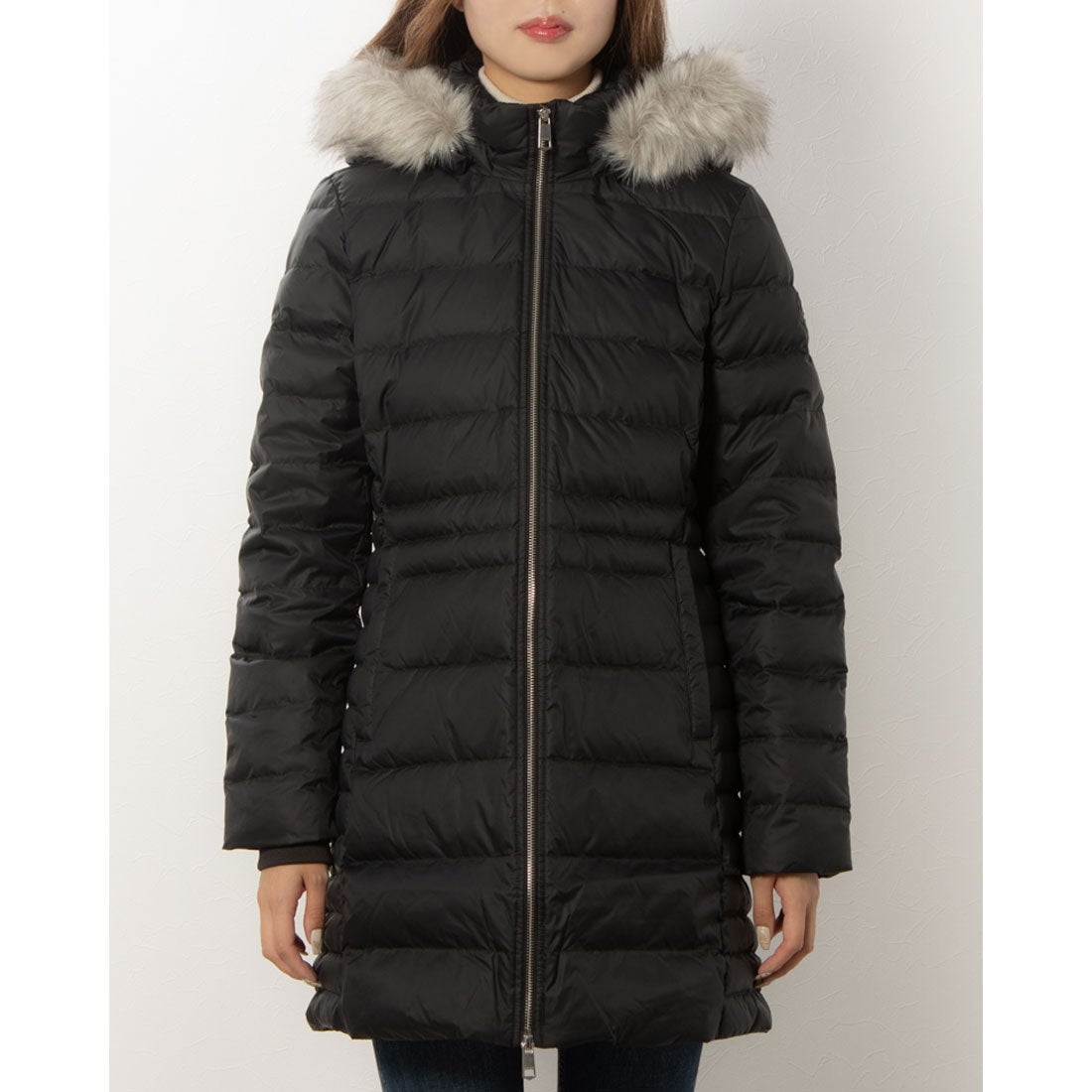トミー ヒルフィガー TOMMY HILFIGER ファーダウンコート （ブラック
