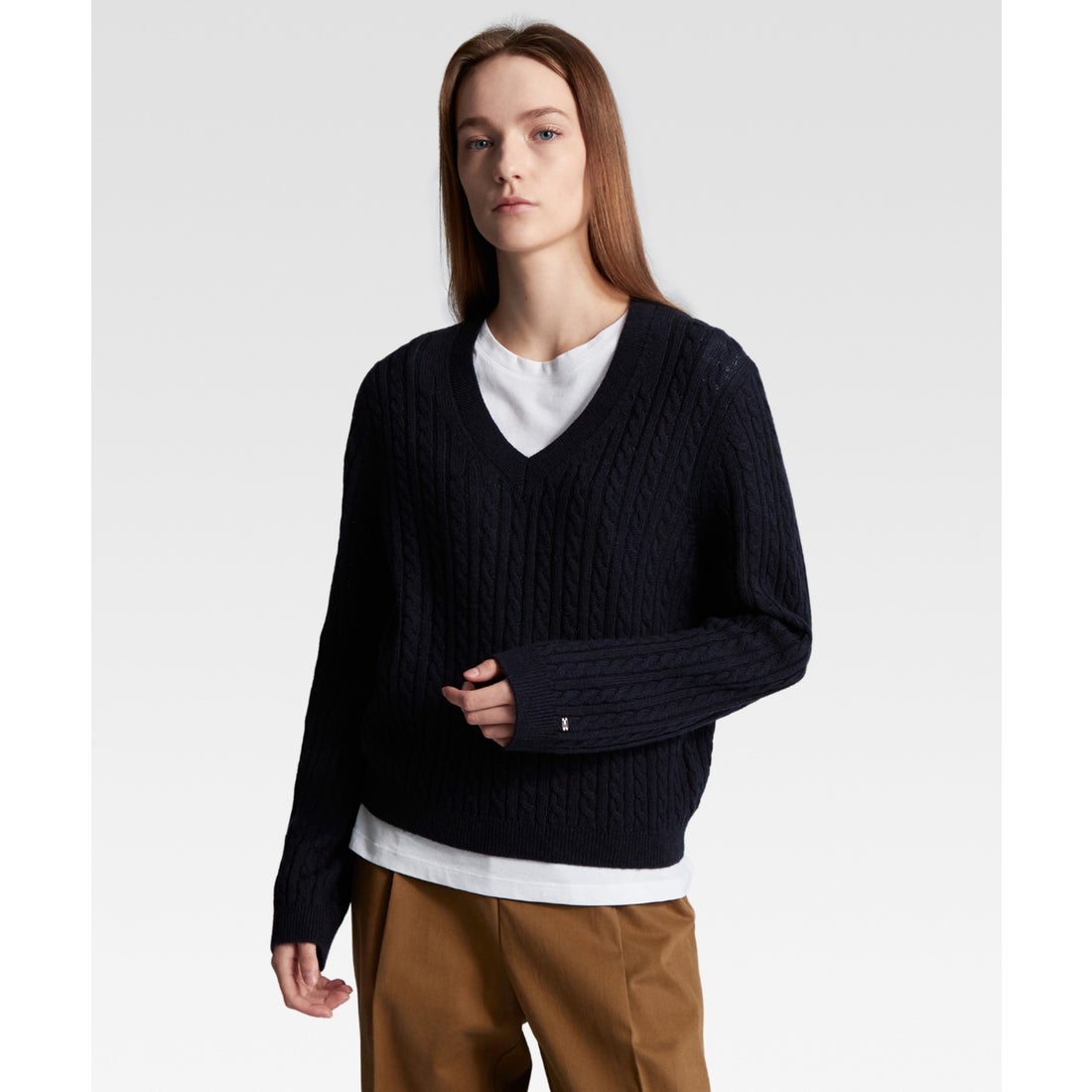 トミー ヒルフィガー TOMMY HILFIGER ソフトウールケーブルVネック