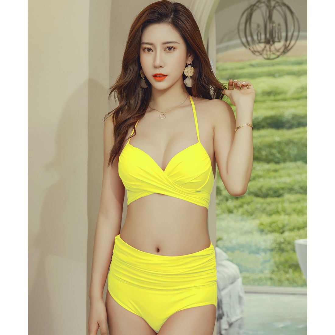 テディショップ Teddyshop レディース水着 ホルターネッククロスバンド