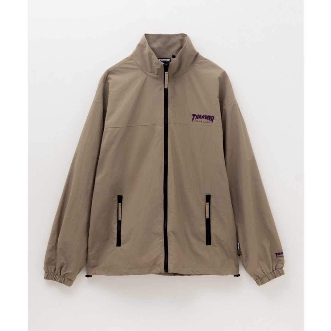 スラッシャー THRASHER 総柄裏地付きナイロンジャケット （カーキ