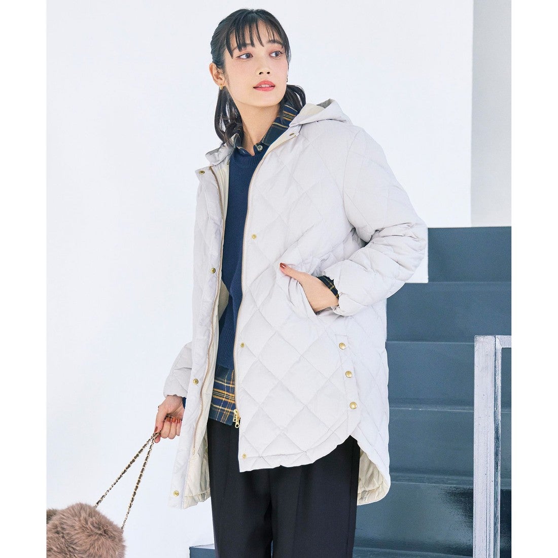 UNFILO L 【TAION×UNFILO 】2WAY キルティングダウン （カーキ） -靴