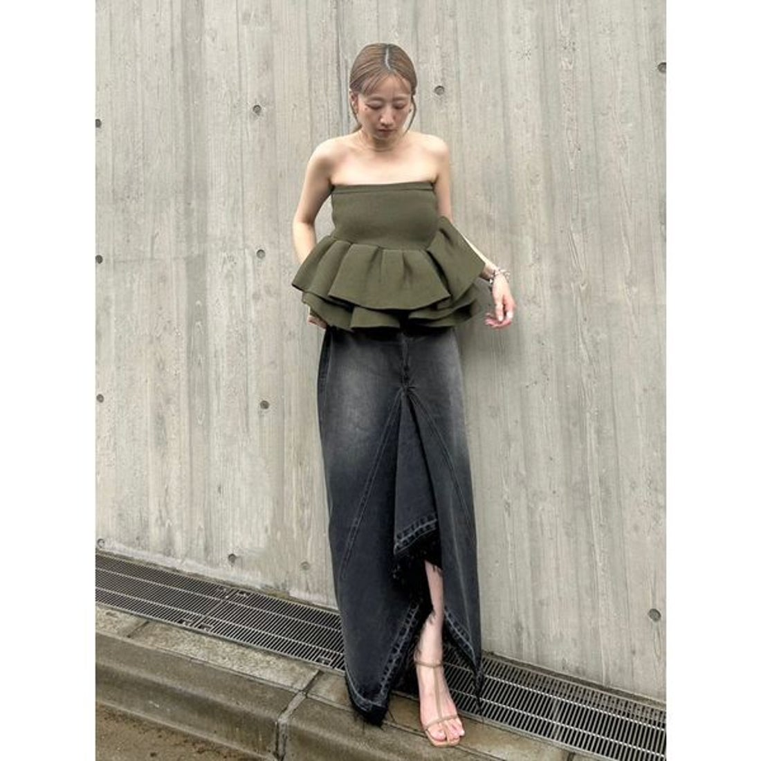 スタイリング styling/ ラッフルニットベアトップ （BRW