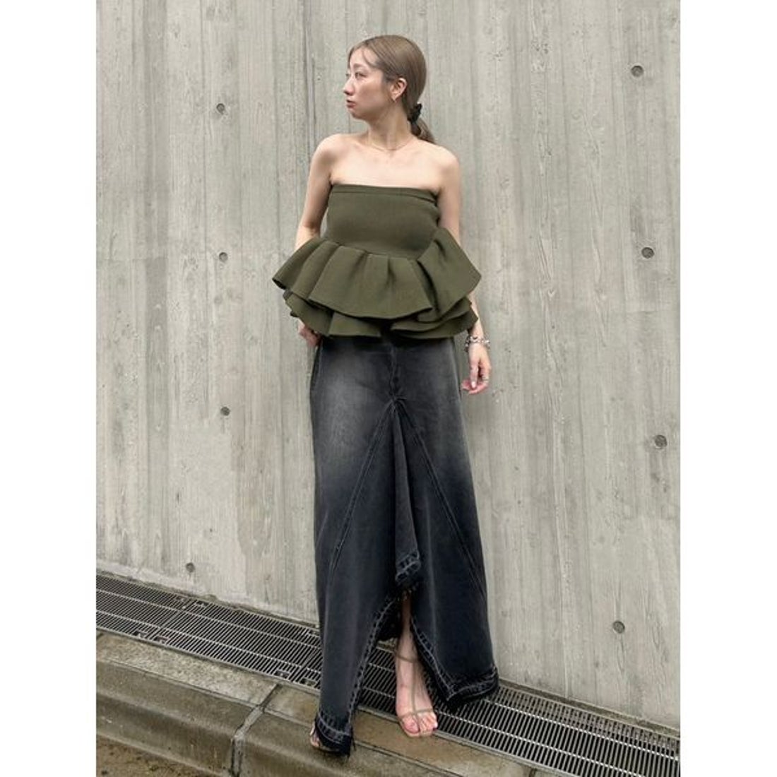 スタイリング styling/ ラッフルニットベアトップ （BRW