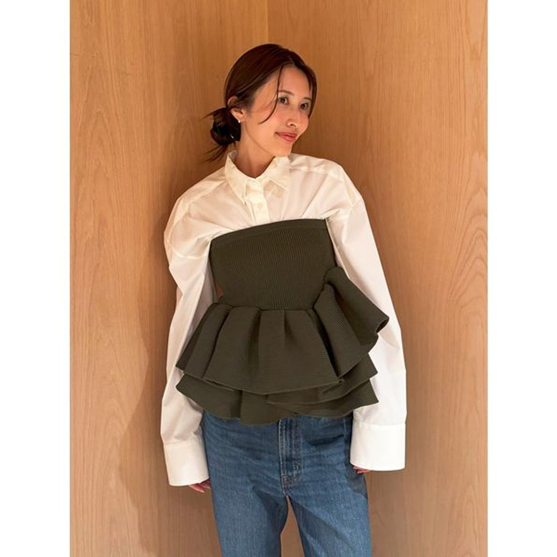 スタイリング styling/ ラッフルニットベアトップ （BRW