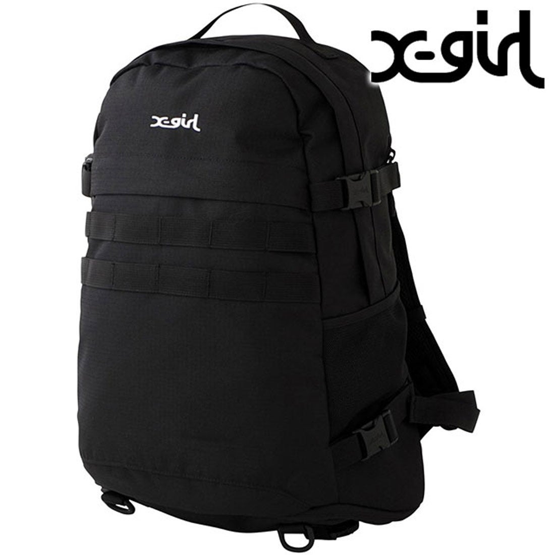 エックスガール X-girl MILLS LOGO ADVENTURE BACKPACK BLACK