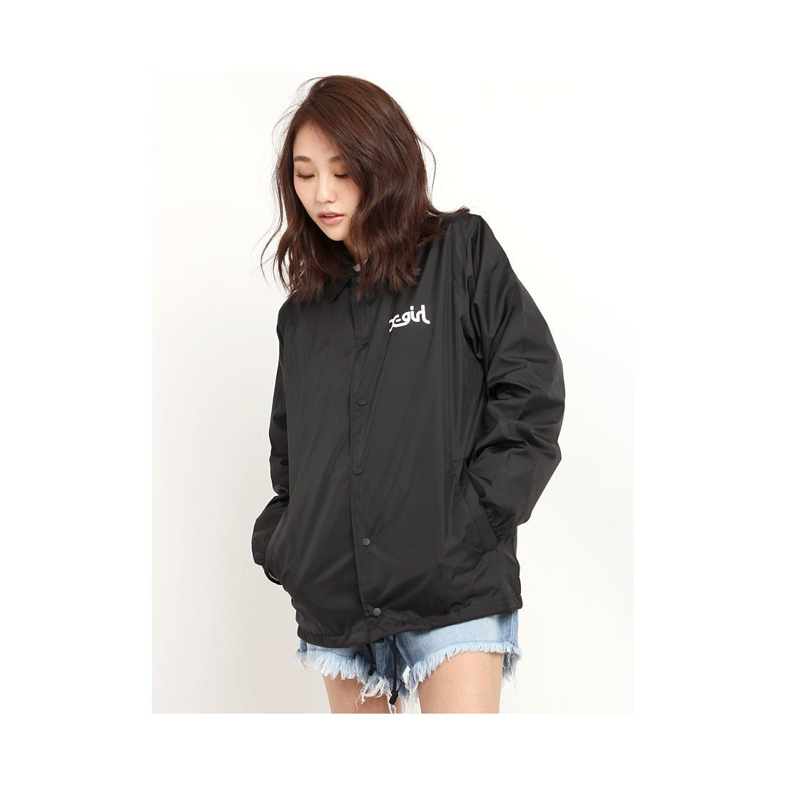 X-girl FACECOACHJACKET／フェイスコーチジャケット BLACK