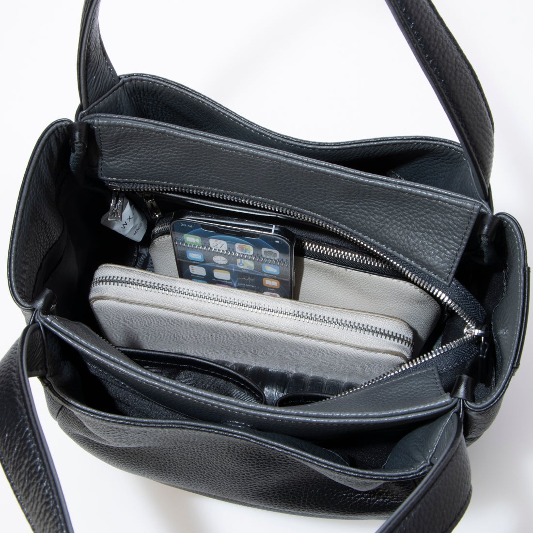 イザック Y'SACCS シュリンクレザートート Sサイズ （グレー