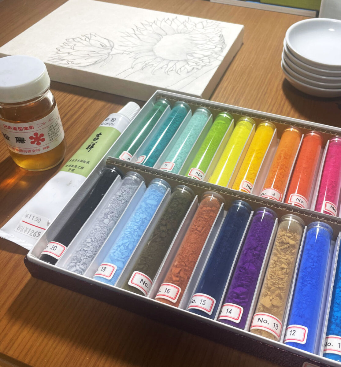 はじめての日本画編＞その⑤ 水干絵具で仕上げる - 松月堂 【熊野筆