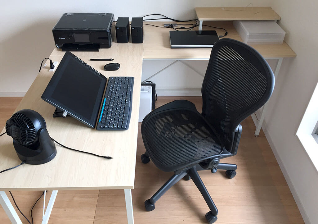 山善のL字デスクPND-1600(NM/IV)を購入～組み立て、レイアウトまでを