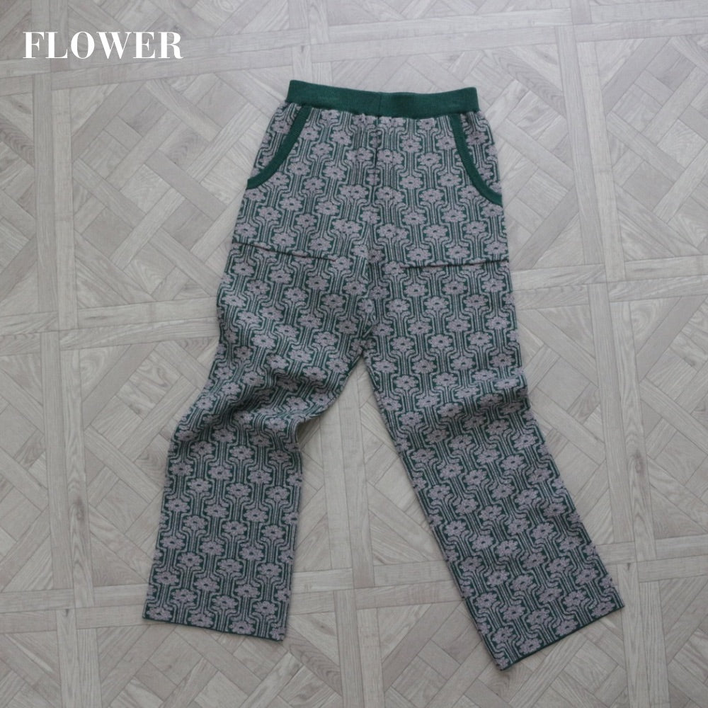 ladies series】PATTERN JAGGARD KNIT PANTS – Frö