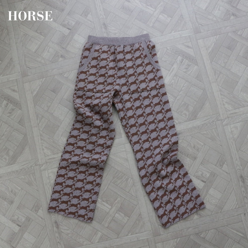 ladies series】PATTERN JAGGARD KNIT PANTS – Frö