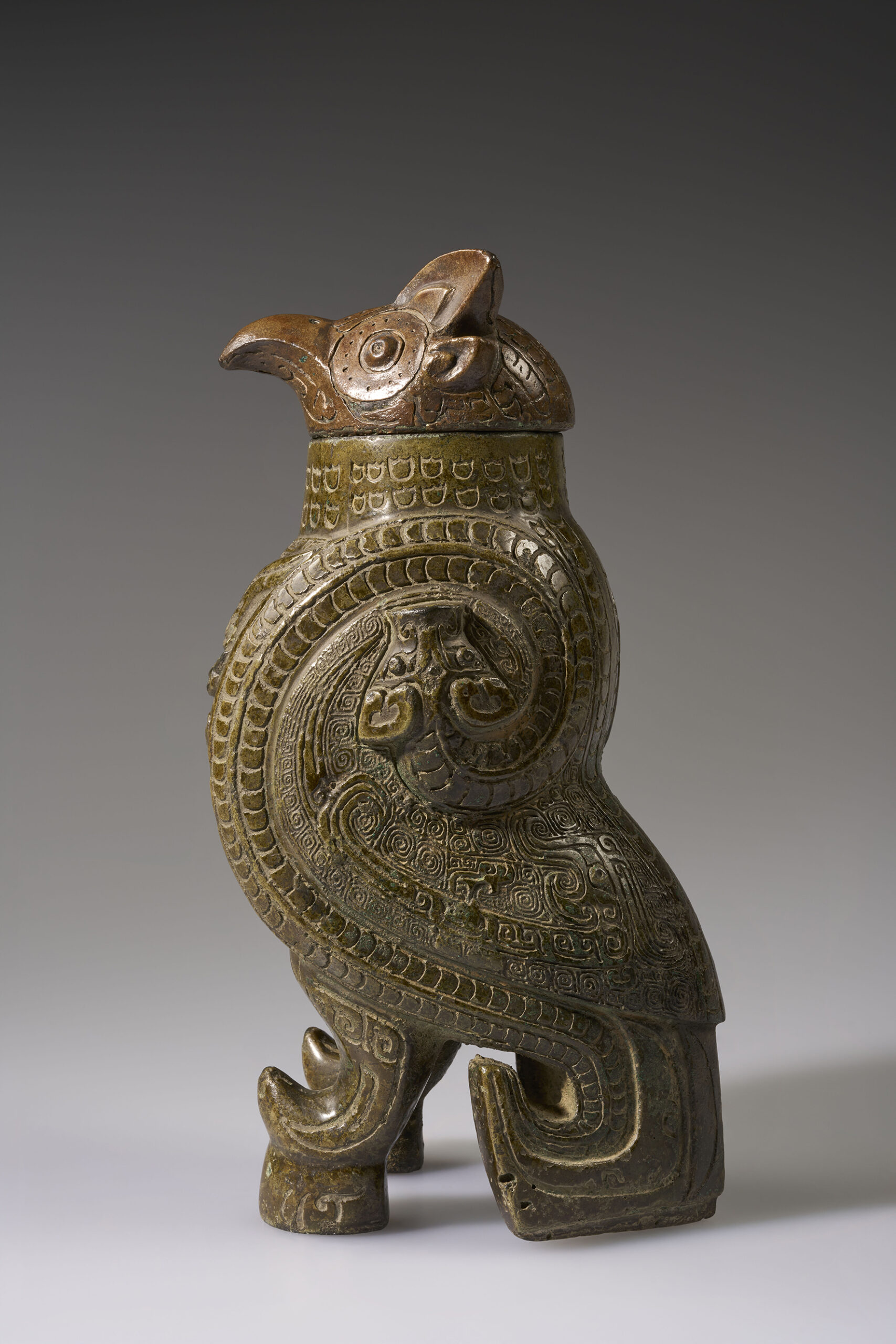 中国古美術【羊型如意】純銅 風水宝物 銅器 高浮彫 手彫り 古美味 時代物 置物 高岡銅器 花器 | 花みつぼ | 斑紋純銀色 | 松美堂