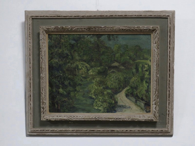 仙遊洞 沼田一郎 初夏の農村風景 油絵F6号