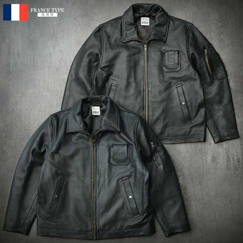 フランス軍タイプ パイロットレザージャケット JJ382YN フライト