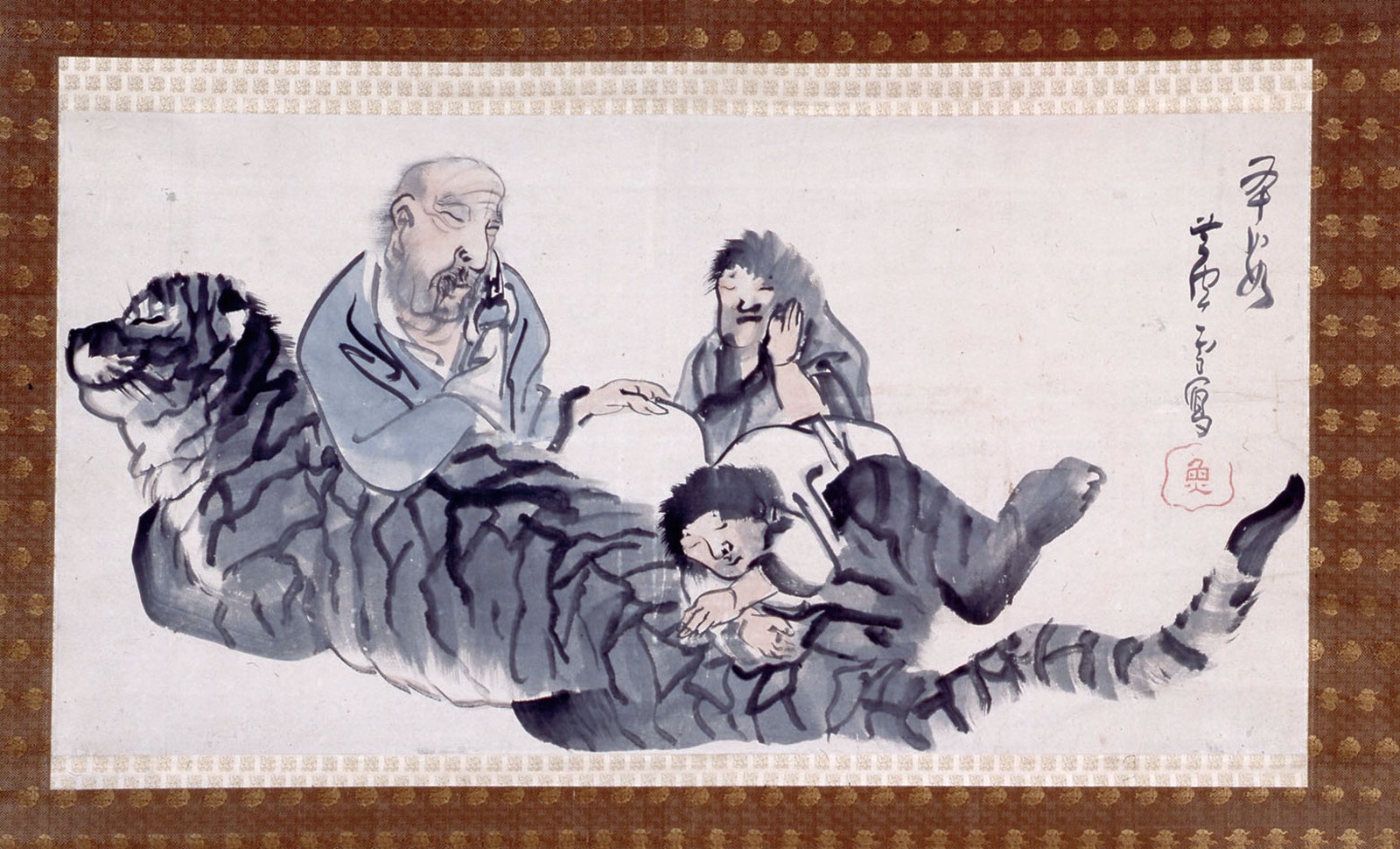 B000045-1966｜長沢 芦雪｜四睡図｜本間美術館所蔵作品データベース