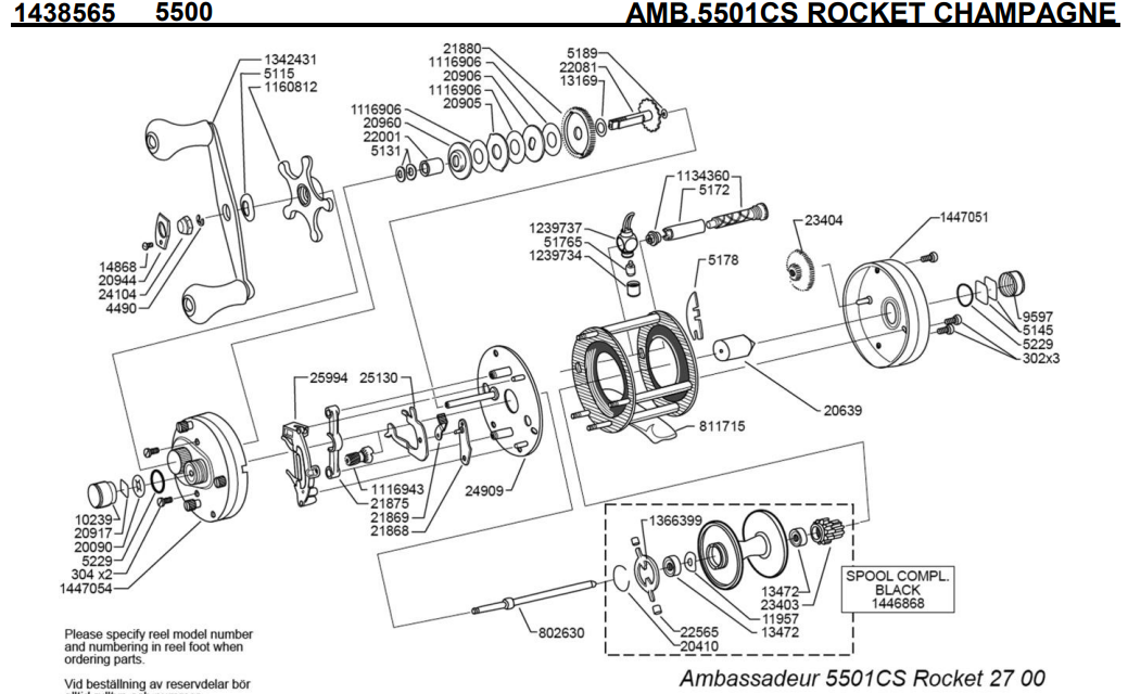 1438565 AMB.5501CS ROCKET CHAMPAGNE | PureFishing Japan 製品リール