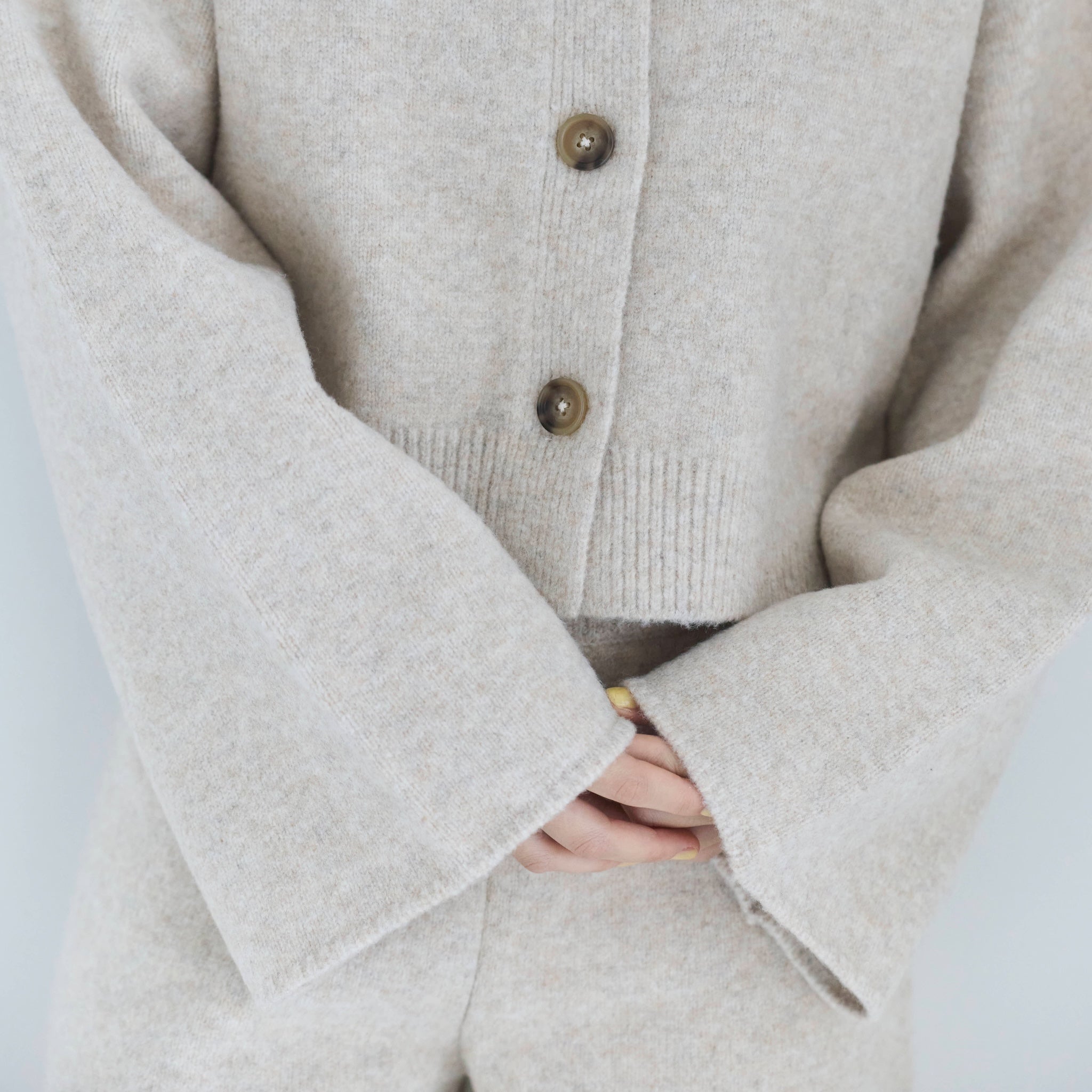 ウールmix ニットシャツカーディガン