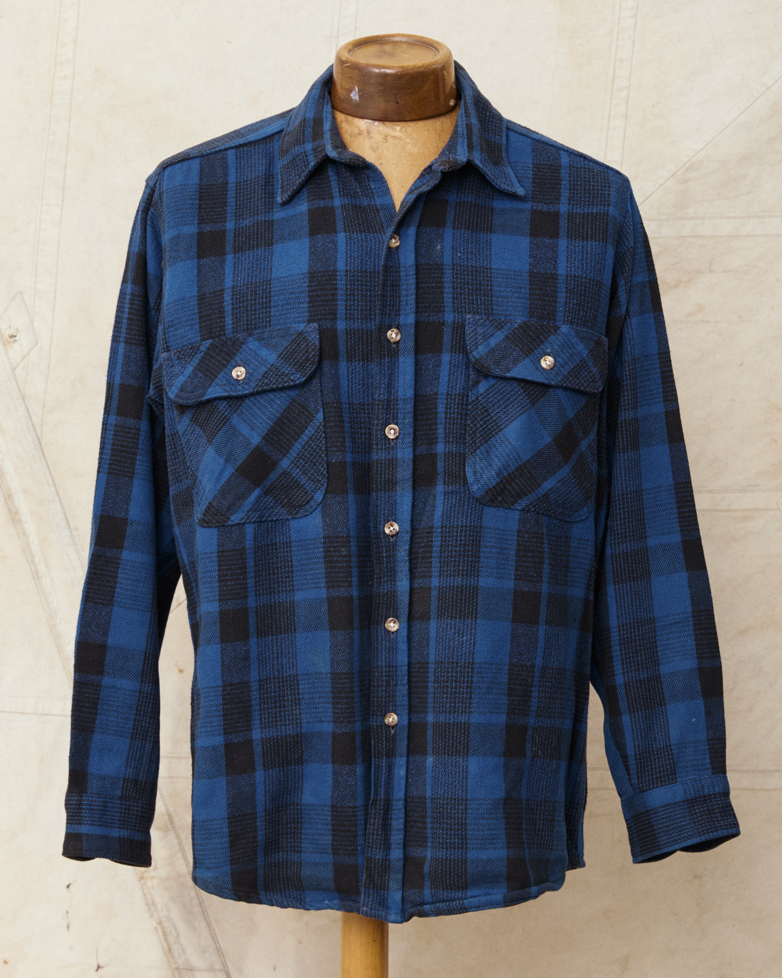 Vintage Five Brother Blue Plaid Flannel Shirt Size L – Second Sunrise