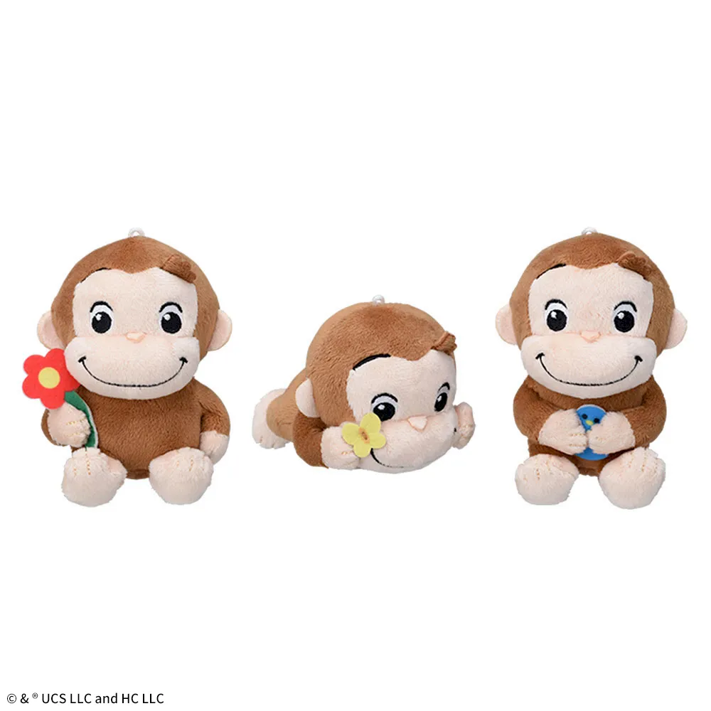 おさるのジョージ ぽってりマスコット ぽかぽか陽気におでかけ