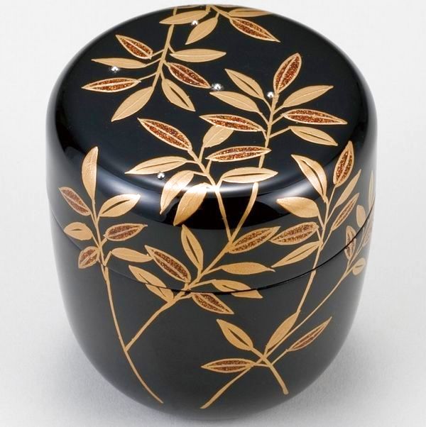 茶道具】 中棗 笹露蒔絵 *松浦芳光* 利休所持・千家伝来