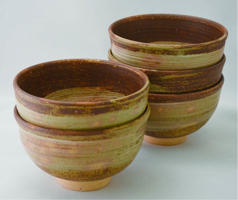 煎茶道具 伊羅保釉 煎茶碗 五客 在銘 共箱 V R4788 【公式通販】