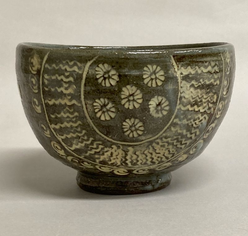 通販販売【茶道具】 茶碗 三島唐津写 俵形 クルス文 *原清和