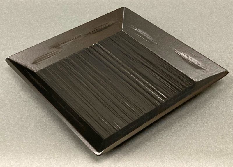 茶道具】一閑塗 片木目 小四方盆 *茶入盆*盆点盆*菓子盆*干菓子器 - 静