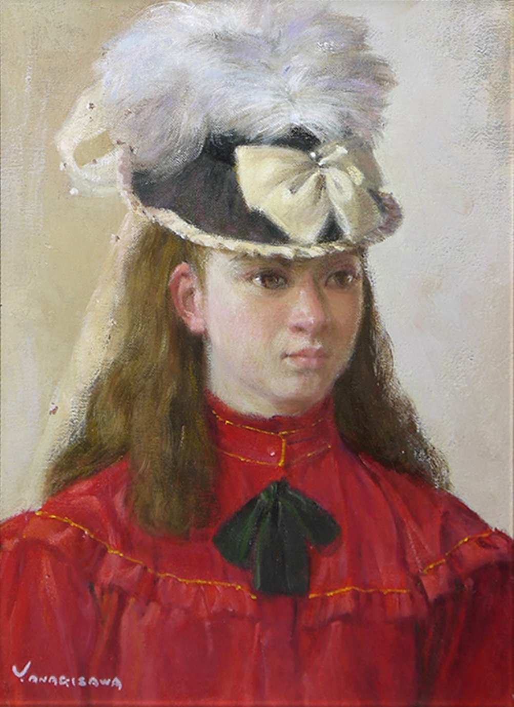 柳沢淑郎【女優二人】希少画集画、状態良好、新品高級額装付 柳沢淑郎