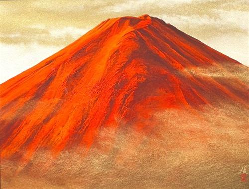 日本画10P 「赤富士」 | ｜正光画廊