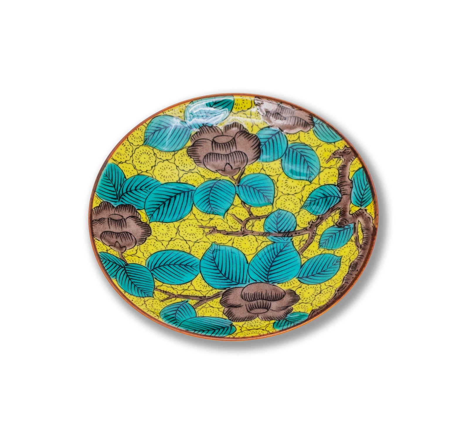 茶道具 九谷焼 古九谷 吸坂手 鷺図丸皿 CC 茶道具 九谷焼 古九谷 吸