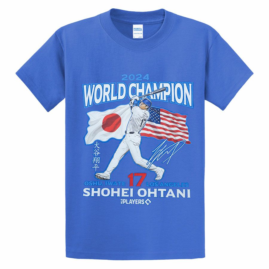 キッズサイズ 大谷翔平 x デコピン ヘッドバンプ Tシャツ ドジャース