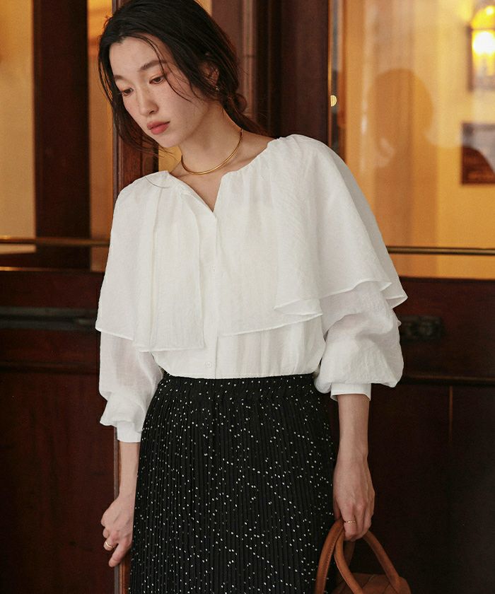 ビッグフリルカラーブラウス | titivate