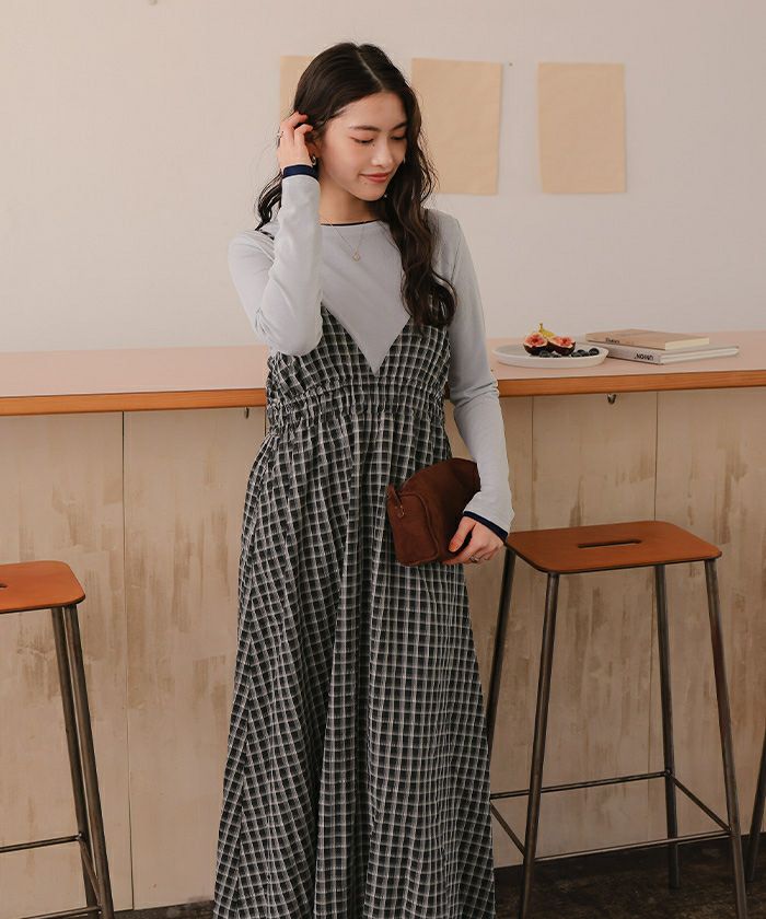 ボリュームギャザーキャミソールワンピース | titivate