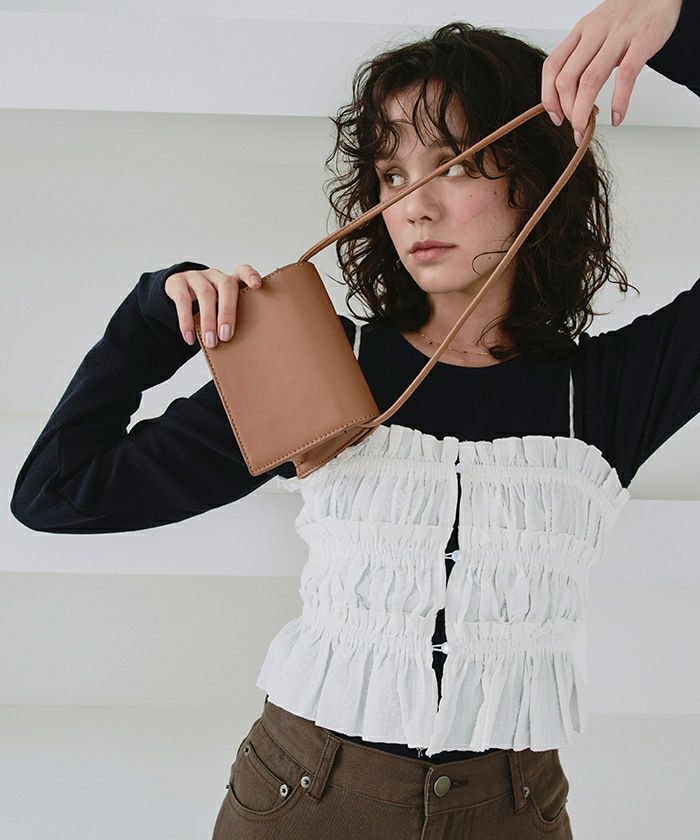 シャーリングフリルビスチェキャミソール【メール便可／90】 | titivate