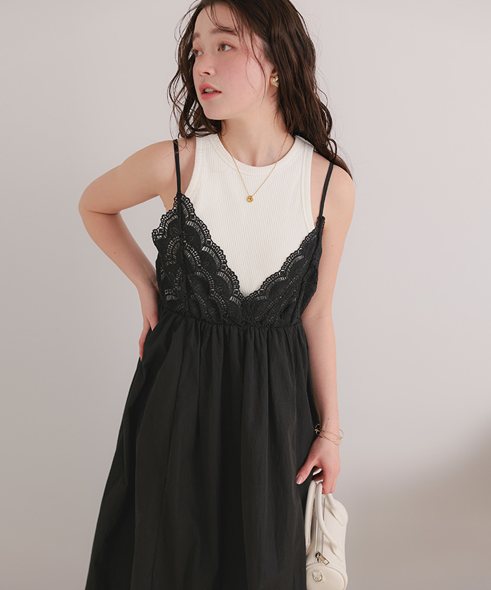 バストレースキャミソールワンピース | titivate