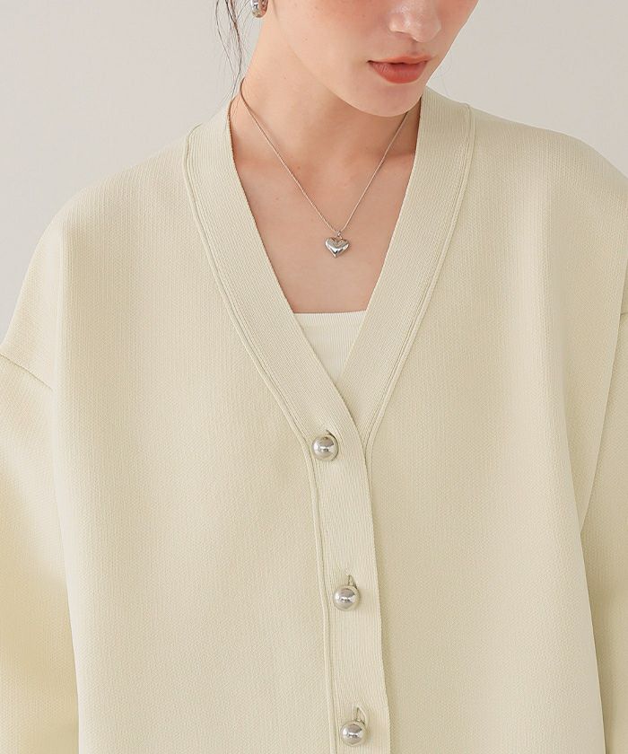 釦デザインニットカーディガン | titivate