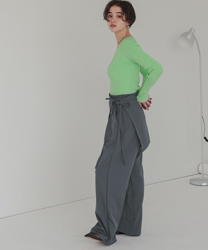 レイヤードラップスカートセットパンツ | titivate