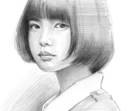 似顔絵作成 お写真から鉛筆で似顔絵作成致します スケッチ風鉛筆画
