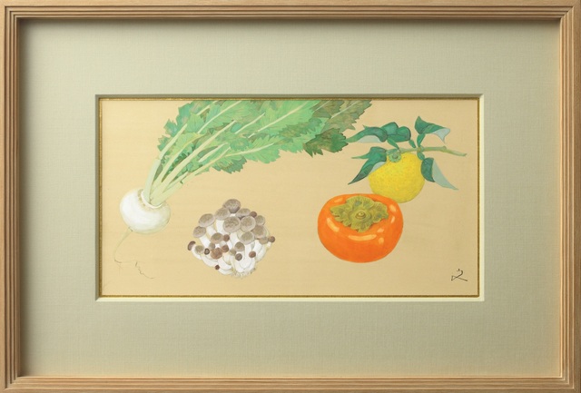 堀文子「命といふもの」描きおろし原画『秋の実り』額装｜没後5年。命