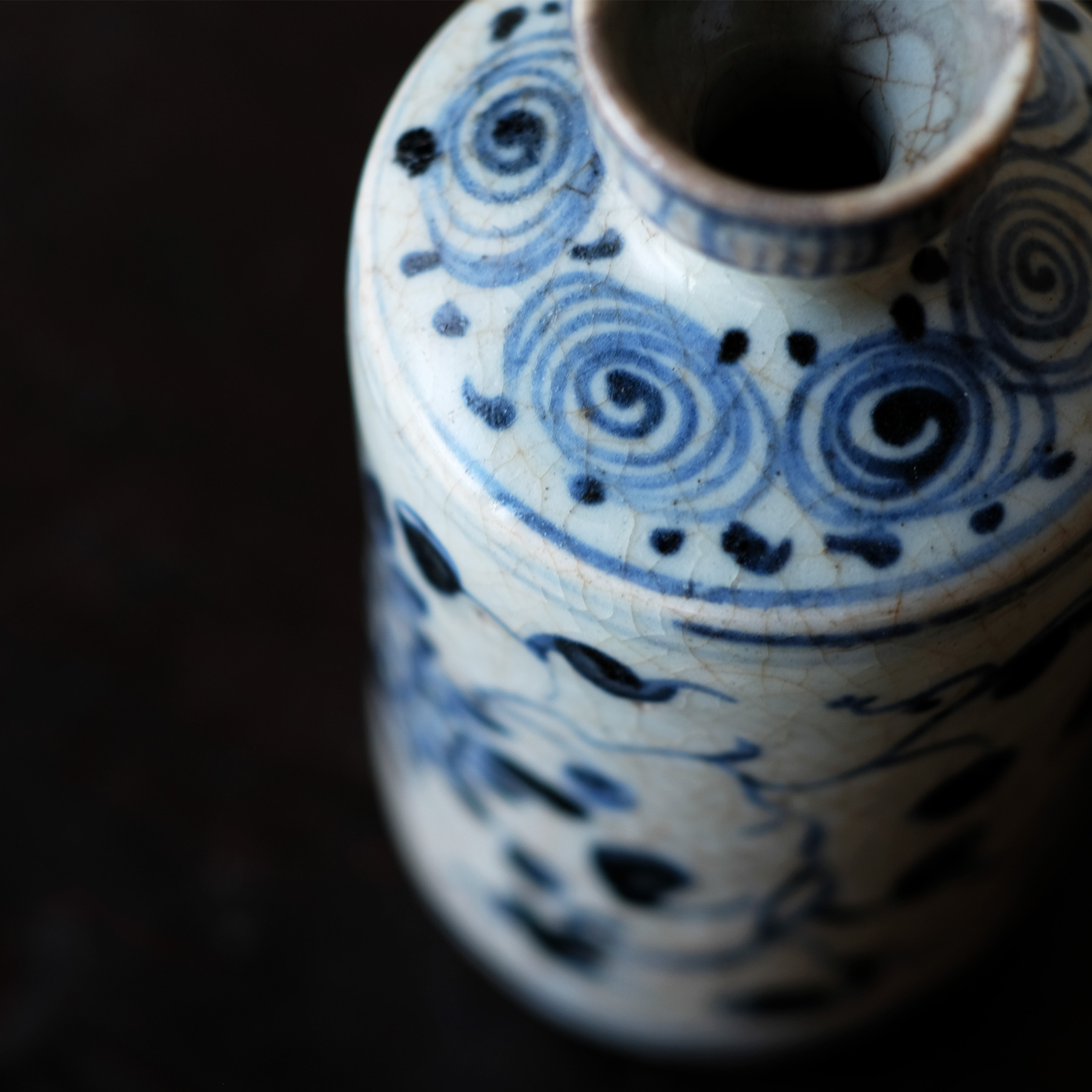 犬山焼 安南写染付盤口瓶 | 骨董と詩学 Antique & Poetics | 蛇韻律