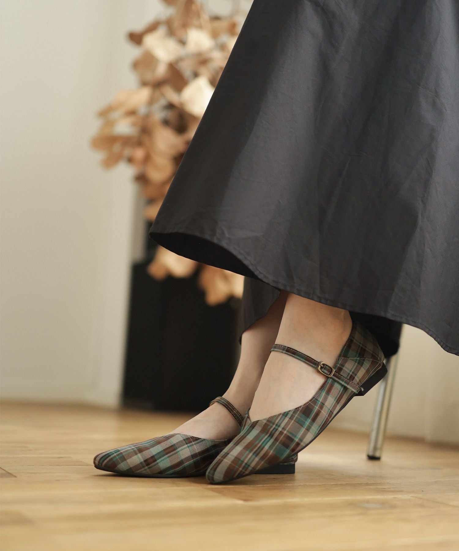 かかとが踏める2Wayポインテッドトゥメリージェーンパンプス△返品交換