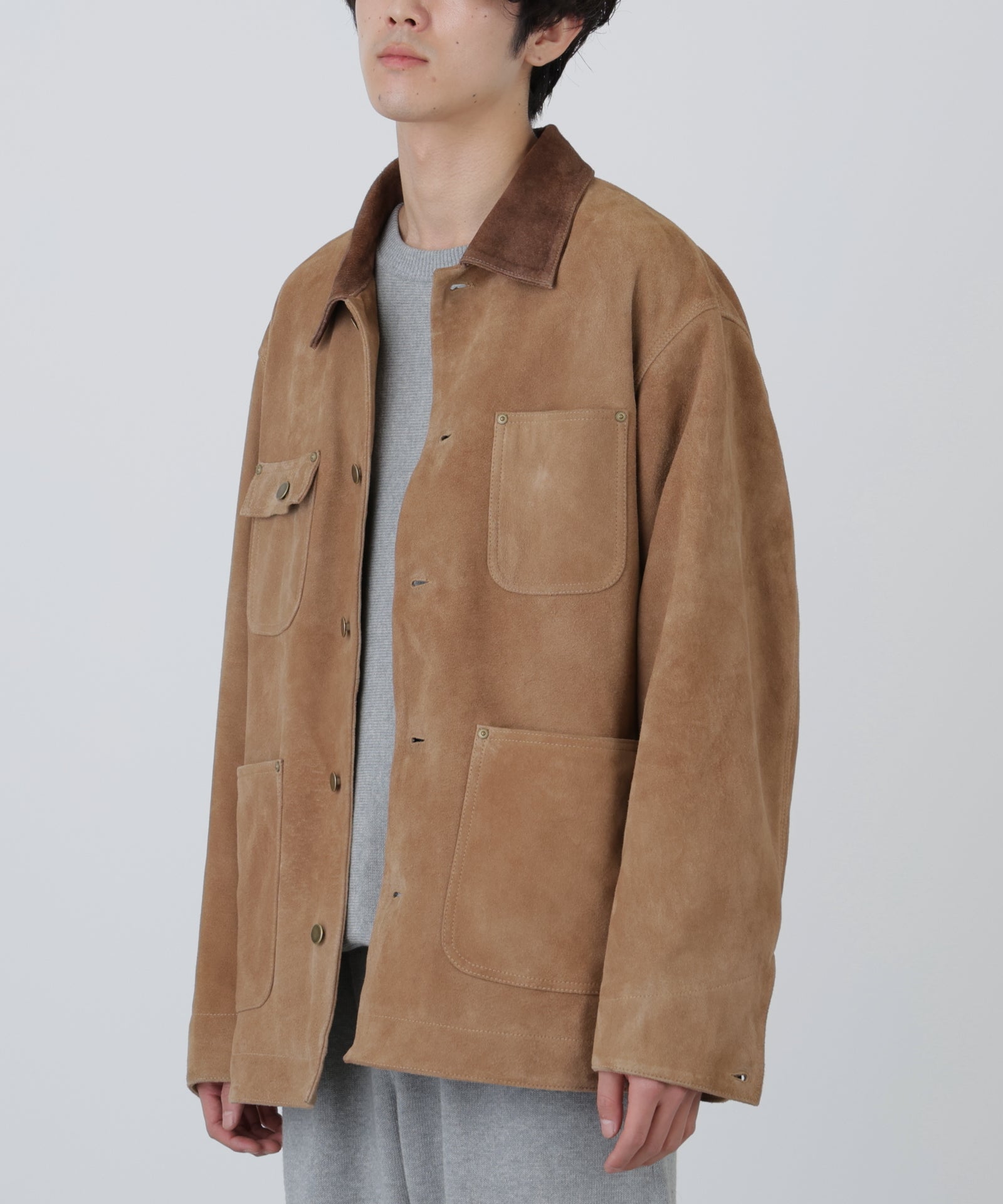 LEATHER MICHIGAN CHORE COAT ‐Goat suede Antique finish‐ | SEVEN BY