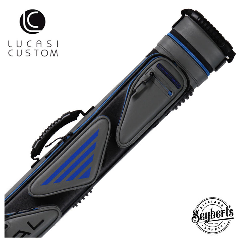 Lucasi Hybrid Rival Grey and Blue 3x4 Pool Cue Case - PXC2034
