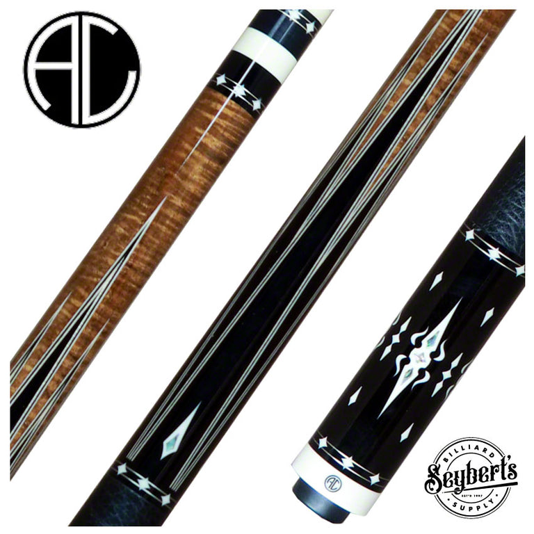 Ariel Carmeli Custom Ebony Cue Flame Veneer 4 Points | Custom Cue