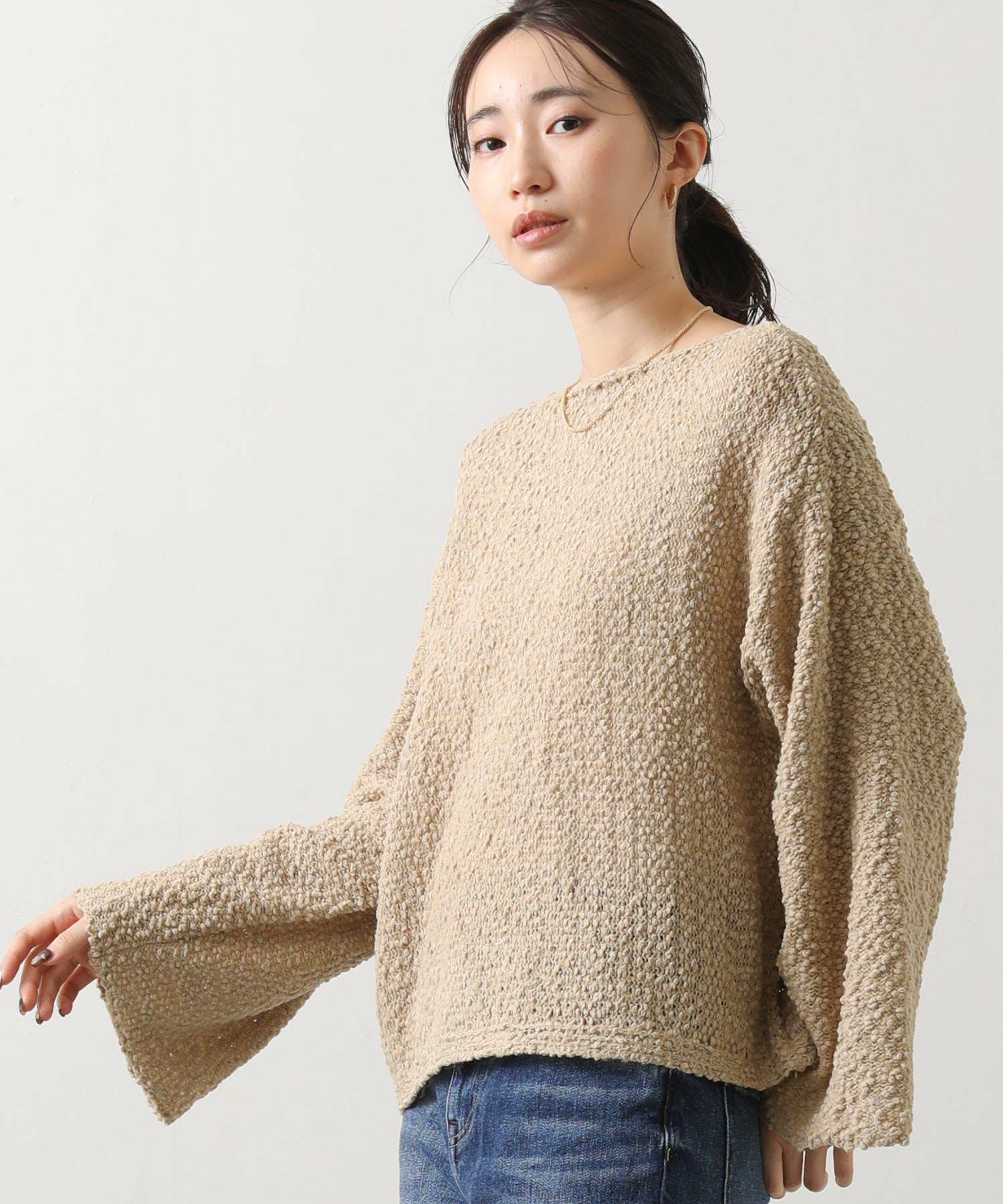 Gready Brilliants.ノットヤーンボートネックプルオーバー | SEKIMIKI