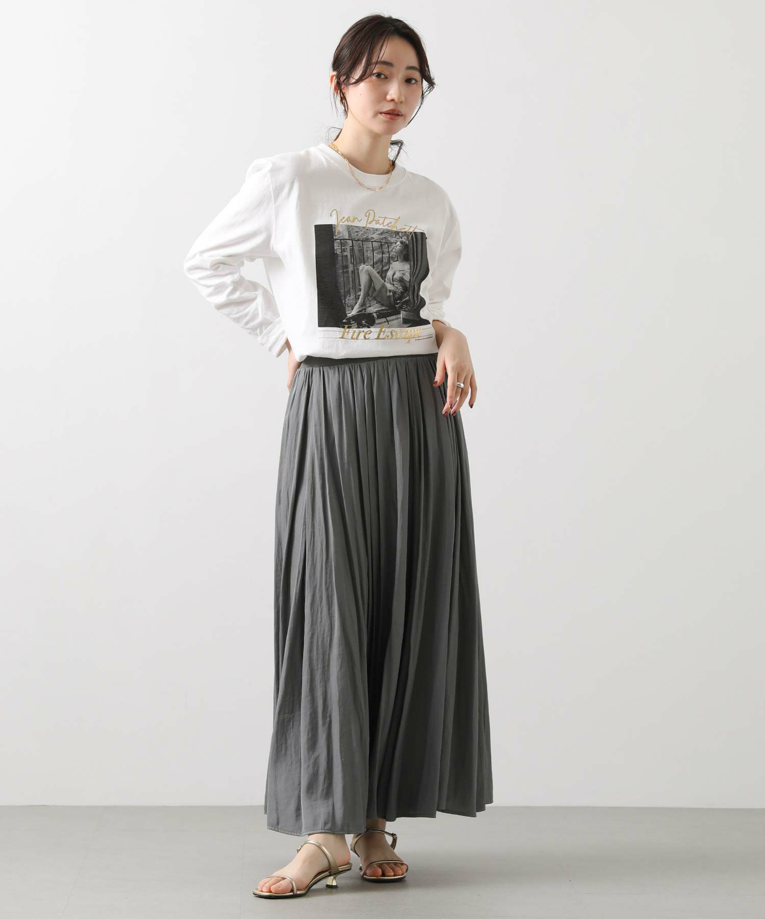 Gready Brilliant割繊サテンフレアマキシスカート | SEKIMIKI Online