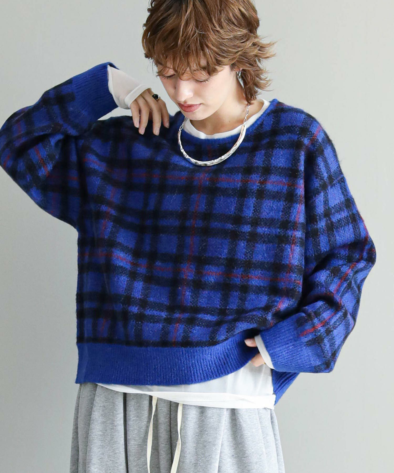 The rejoiceモヘアチェック柄ニット【WYTE】 | SEKIMIKI Online